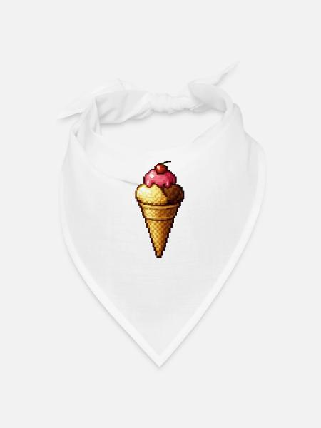 Cornet de glace Retro Pixel - Bandana - blanc - Devant