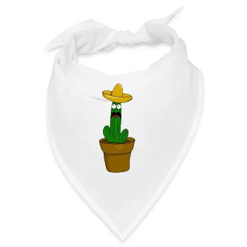 Kaktus Mexikaner - Bandana - Weiß - Vorne