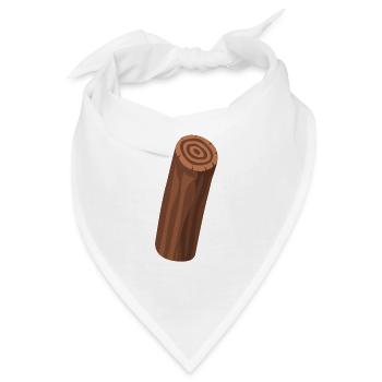 Holzscheit Holzklotz stehend - Bandana - Weiß - Vorne