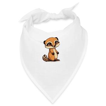 Comic Cute Kawaii Sticker Erdmännchen Hörnchen - Bandana - Weiß - Vorne