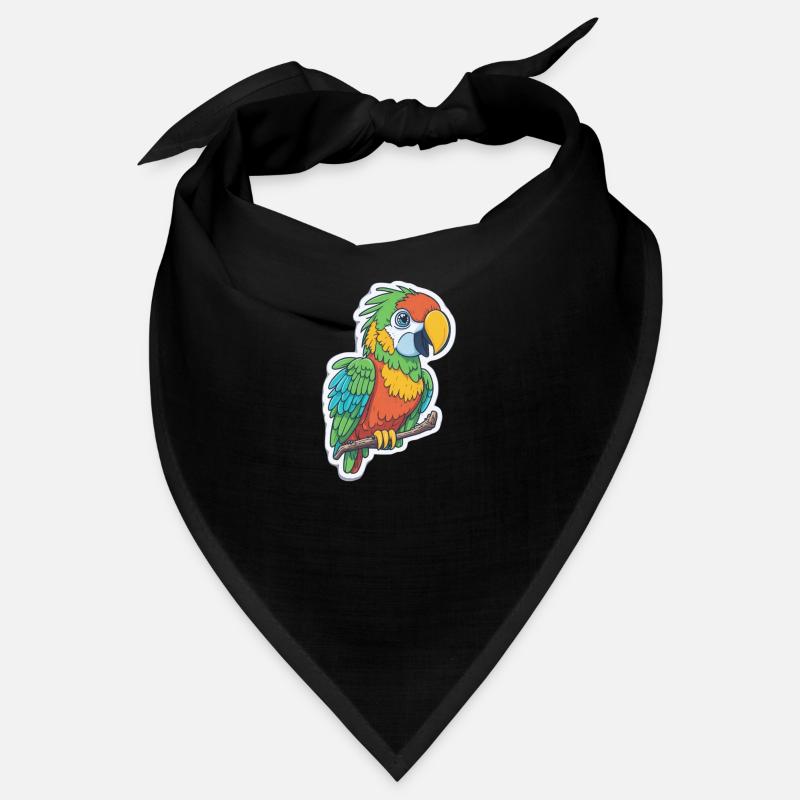 Parrot Papagei Sticker Comic Cartoon Style Bandana