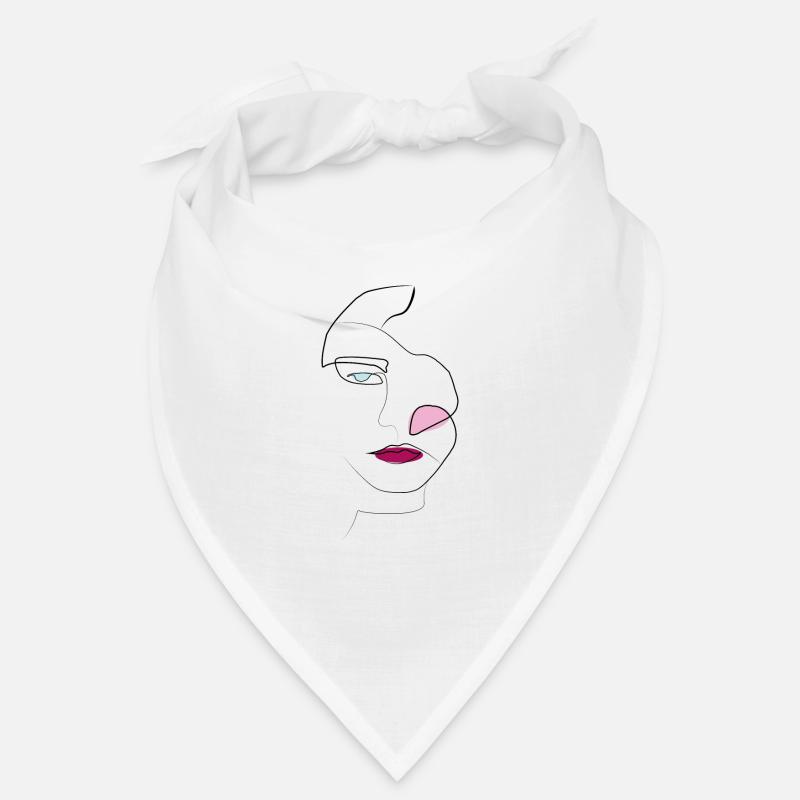 Abstract face - Bandana - white