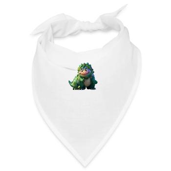 Lustiger Dino freundlich niedlich süß - Bandana - Weiß - Vorne