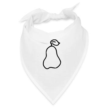 Birne Emoji Obst Sticker Skizze schwarz - Bandana - Weiß - Vorne