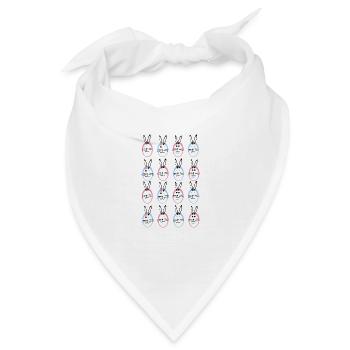 Hasenfeier in rosa und hellblau. - Bandana - Weiß - Vorne