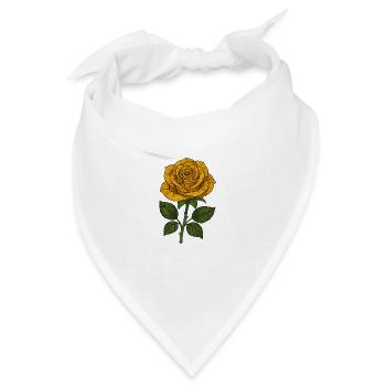 Gelbe Mosaik-Rose - Bandana - Weiß - Vorne