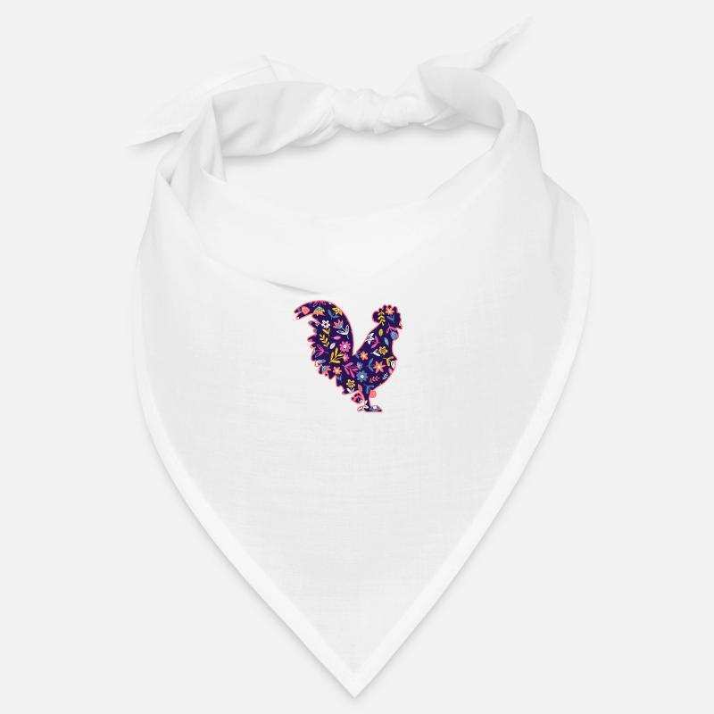 Hühner Hahn - Bandana - Weiß