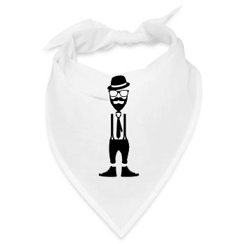 Hipster - Bandana - Weiß - Vorne