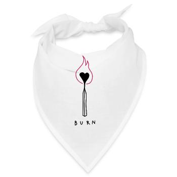 Burn Herz - Bandana - Weiß - Vorne