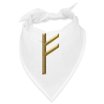 Rune Fehu - Glück, Wohlstand, innere Kraft & Fülle - Bandana - Weiß - Vorne