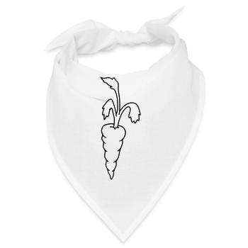 Karotte Möhre - Bandana - Weiß - Vorne
