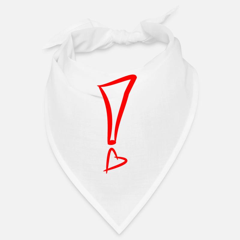 Ausrufezeichen mit Herz Rot Bandana