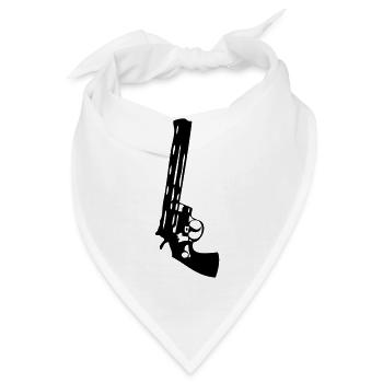 Waffe Pistole - Bandana - Weiß - Vorne