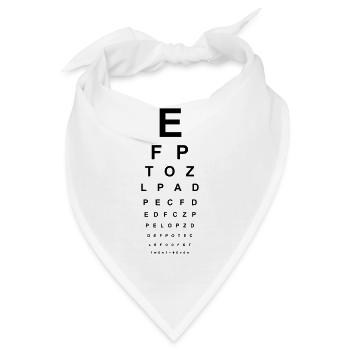 Sehtest Brille Optiker Augen lesen Buchstaben ABC - Bandana - Weiß - Vorne