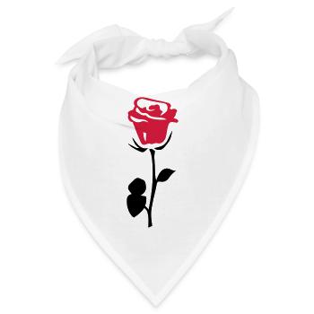 rosa Blume - Bandana - Weiß - Vorne