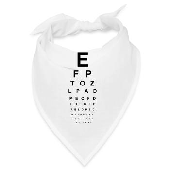 Sehtest Brille Optiker Augen lesen Buchstaben ABC - Bandana - Weiß - Vorne