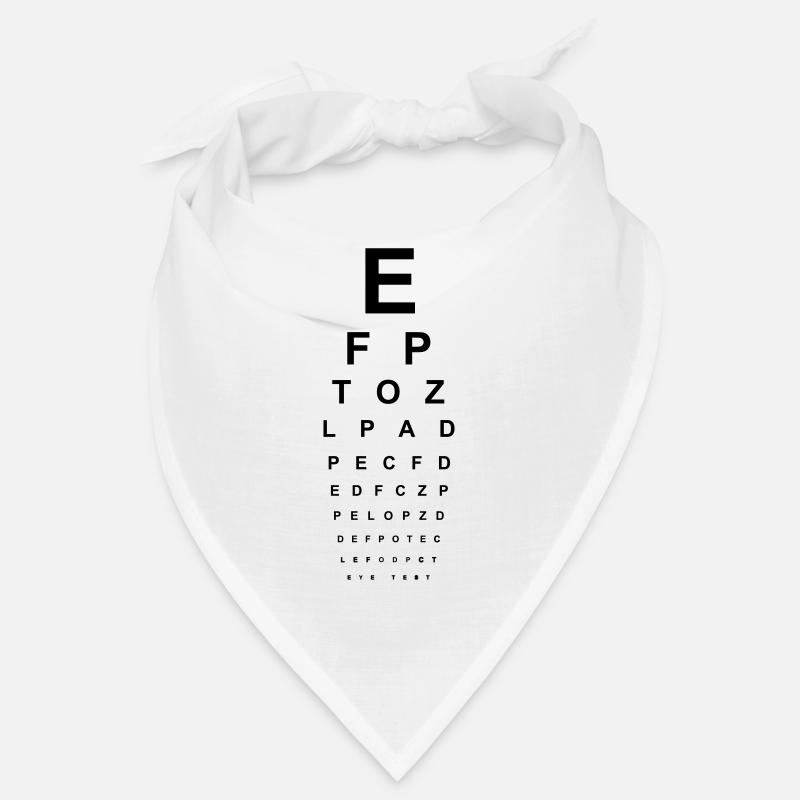 Sehtest Brille Optiker Augen lesen Buchstaben ABC Bandana
