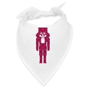Nussknacker Weihnachten Deko Struktur Muster - Bandana - Weiß - Vorne
