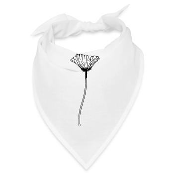 Mohn Blume - Bandana - Weiß - Vorne