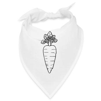 Umrissgrafik Möhre - Bandana - Weiß - Vorne