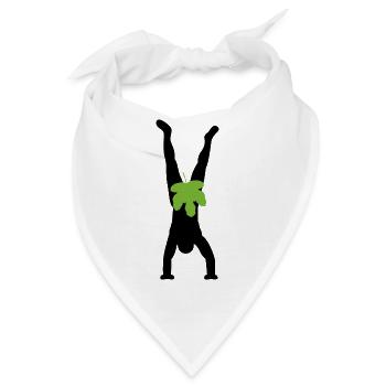 Adam macht Handstand - Bandana - Weiß - Vorne