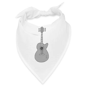 gitarre in grau - Bandana - Weiß - Vorne