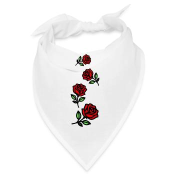 Rosen Blumen - Bandana - Weiß - Vorne