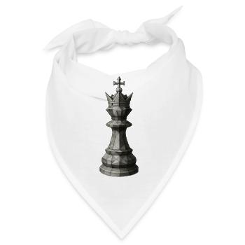 Schachkönig – Dunkle Geometrische Illustration - Bandana - Weiß - Vorne