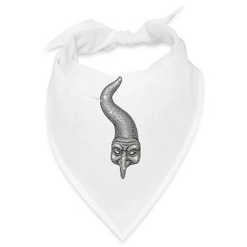 Neapolitanisches Horn mit Strasssteinen - Bandana - Weiß - Vorne