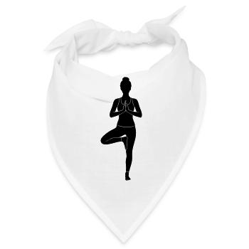 Baumpose Yoga Silhouette - Bandana - Weiß - Vorne