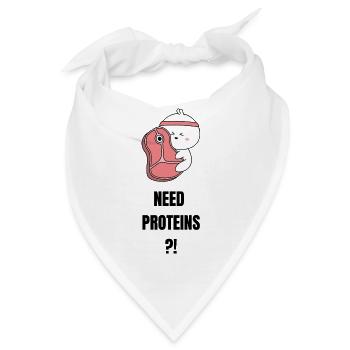 Need Proteins - Bandana - Weiß - Vorne