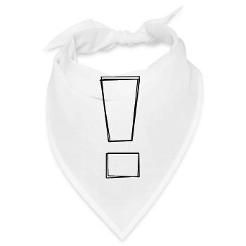 Ausrufezeichen handgezeichnet - Bandana - Weiß - Vorne