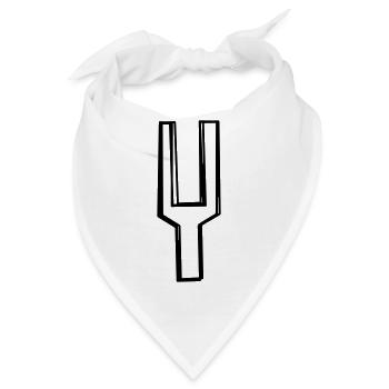 Stimmgabel handgezeichnet - Bandana - Weiß - Vorne