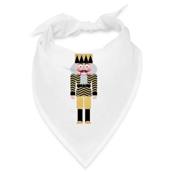 Nussknacker Weihnachten Gold zickzack Muster Deko - Bandana - Weiß - Vorne