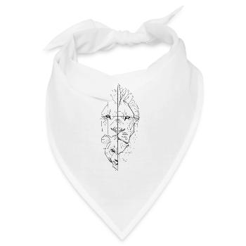 Löwenkopf der Familie Skizzenkunst - Bandana - Weiß - Vorne