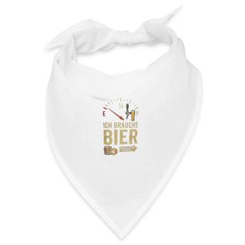 Ich brauche Bier – Zur nächsten Kneipe - Bandana - Weiß - Vorne