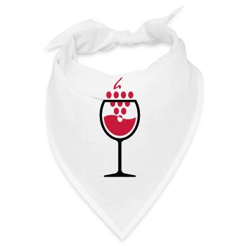 02 Glas Wein Weintrauben - Bandana - Weiß - Vorne