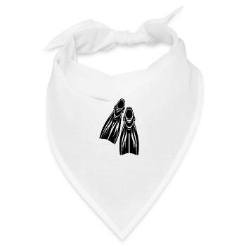 Geräteflossen Taucher Tattoo Logo Style - Bandana - Weiß - Vorne