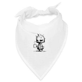 Koffein Koma Ente im Büro schlaftrunkend ins Büro - Bandana - Weiß - Vorne