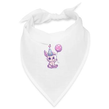 Hase Geburtstag Comic - Bandana - Weiß - Vorne