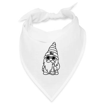 Cooler Zwerg/Wichtel mit Sonnenbrille und Bong - Bandana - Weiß - Vorne