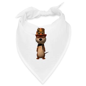 Leo der Otter ohne Schotter - Bandana - Weiß - Vorne