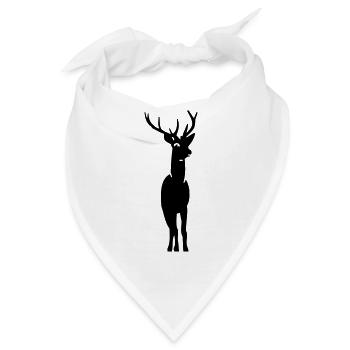 Hirsch / deer (B, 1c) - Bandana - Weiß - Vorne