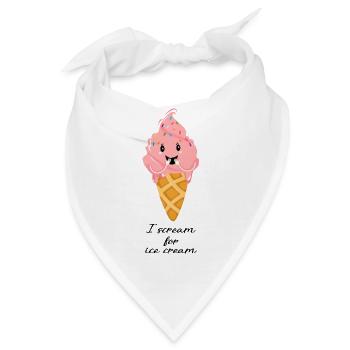Scream for Ice Cream - Bandana - Weiß - Vorne