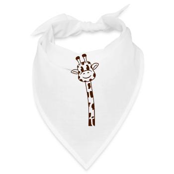 Lustige langer Hals Giraffe Coole Niedliche Tiere - Bandana - Weiß - Vorne