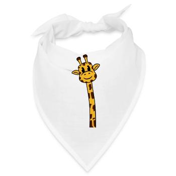 Lustige langer Hals Giraffe Coole Niedliche Tiere - Bandana - Weiß - Vorne