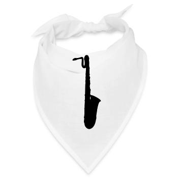 Zeichnen, Saxophon Baritonsax - Bandana - Weiß - Vorne