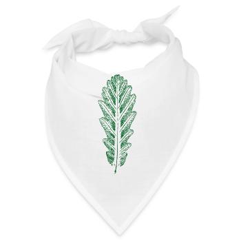 Eiche - Blatt / Eichenblatt - DRUCK - Bandana - Weiß - Vorne
