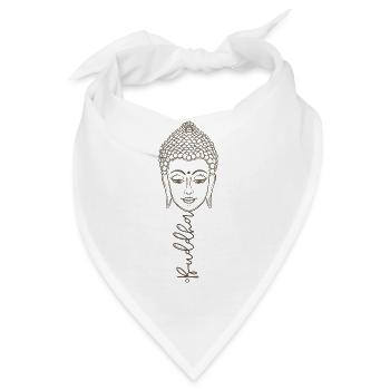 Buddha Schriftzug Buddha Kopf Buddha Spruch - Bandana - Weiß - Vorne