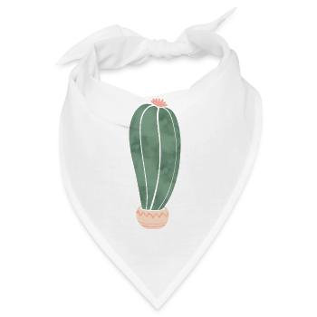 Kaktus im Blumentopf - lang 2 - Bandana - Weiß - Vorne